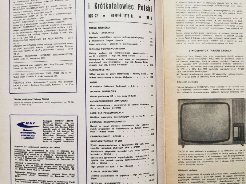 Radioamator i krótkofalowiec 8/1972