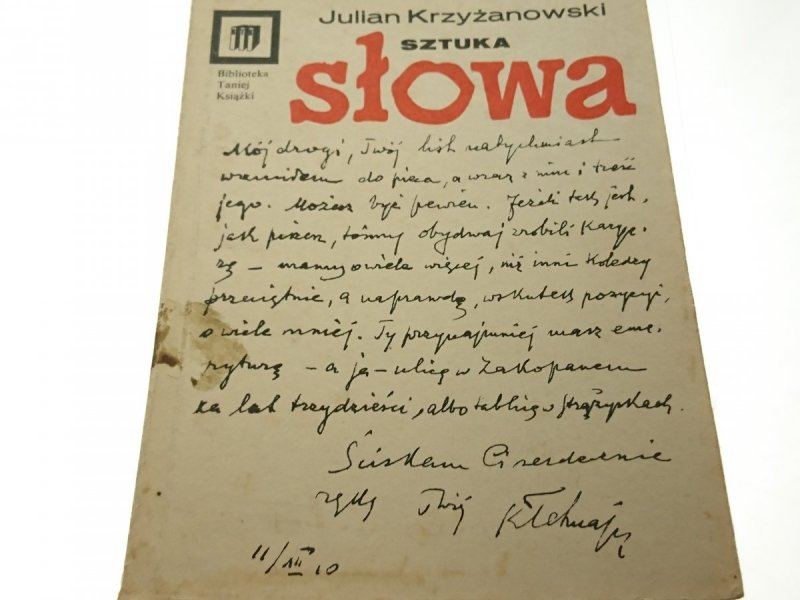 SZTUKA SŁOWA - Julian Krzyżanowski (1984)