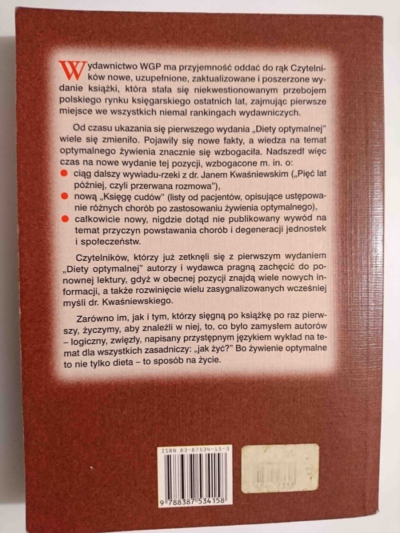 DIETA OPTYMALNA - Jan Kwaśniewski 2000