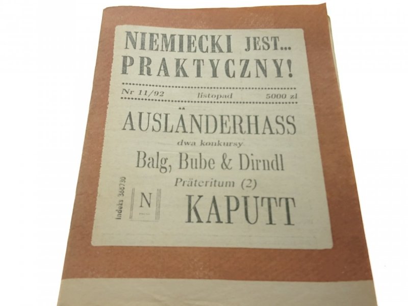 NIEMIECKI JEST... PRAKTYCZNY! NR 11/92 LISTOPAD