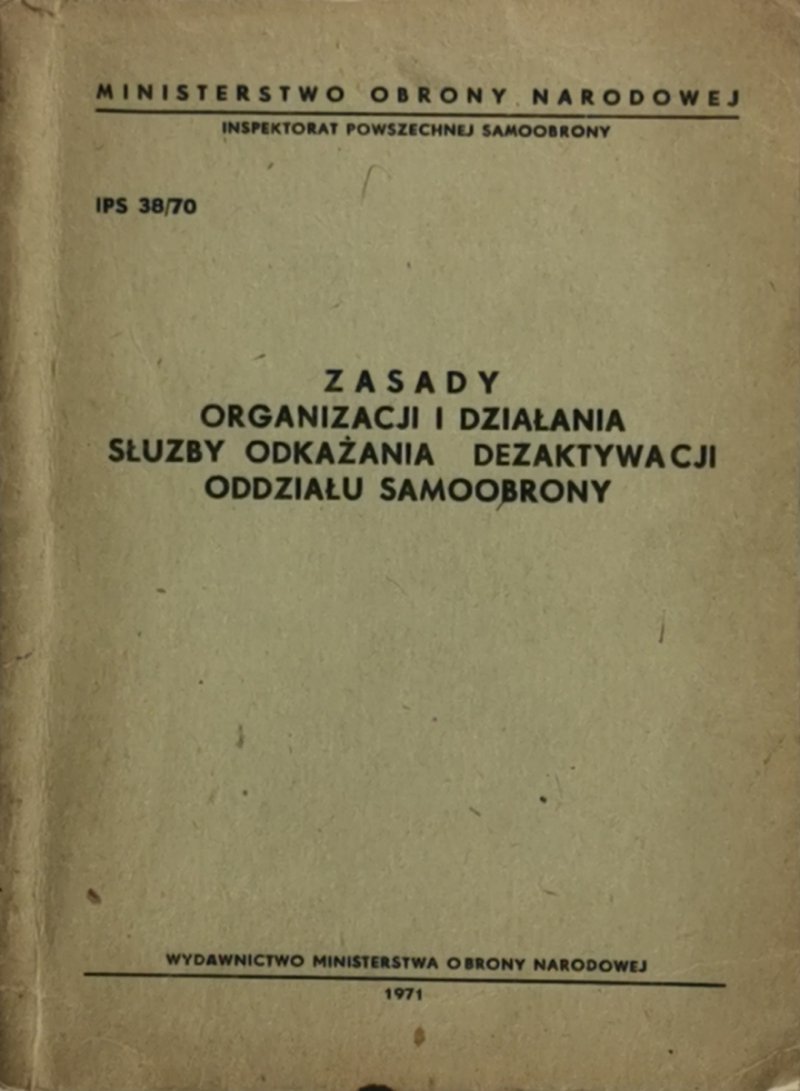 ZASADY ORGANIZACJI I DZIAŁANIA SŁUŻBY ODKAŻANIA…