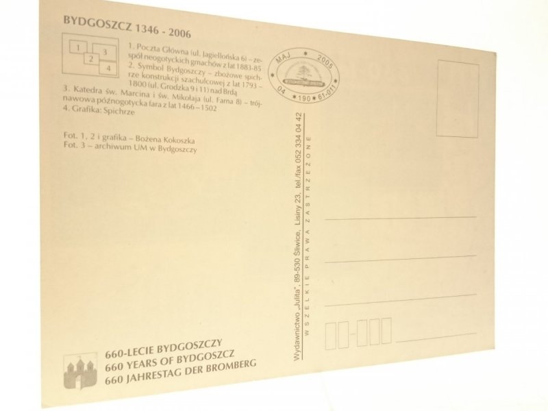 BYDGOSZCZ. POCZTA GŁÓWNA; KATEDRA ŚW. MARCINA