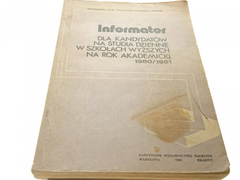 INFORMATOR DLA KANDYDATÓW NA STUDIA DZIENNE...1980