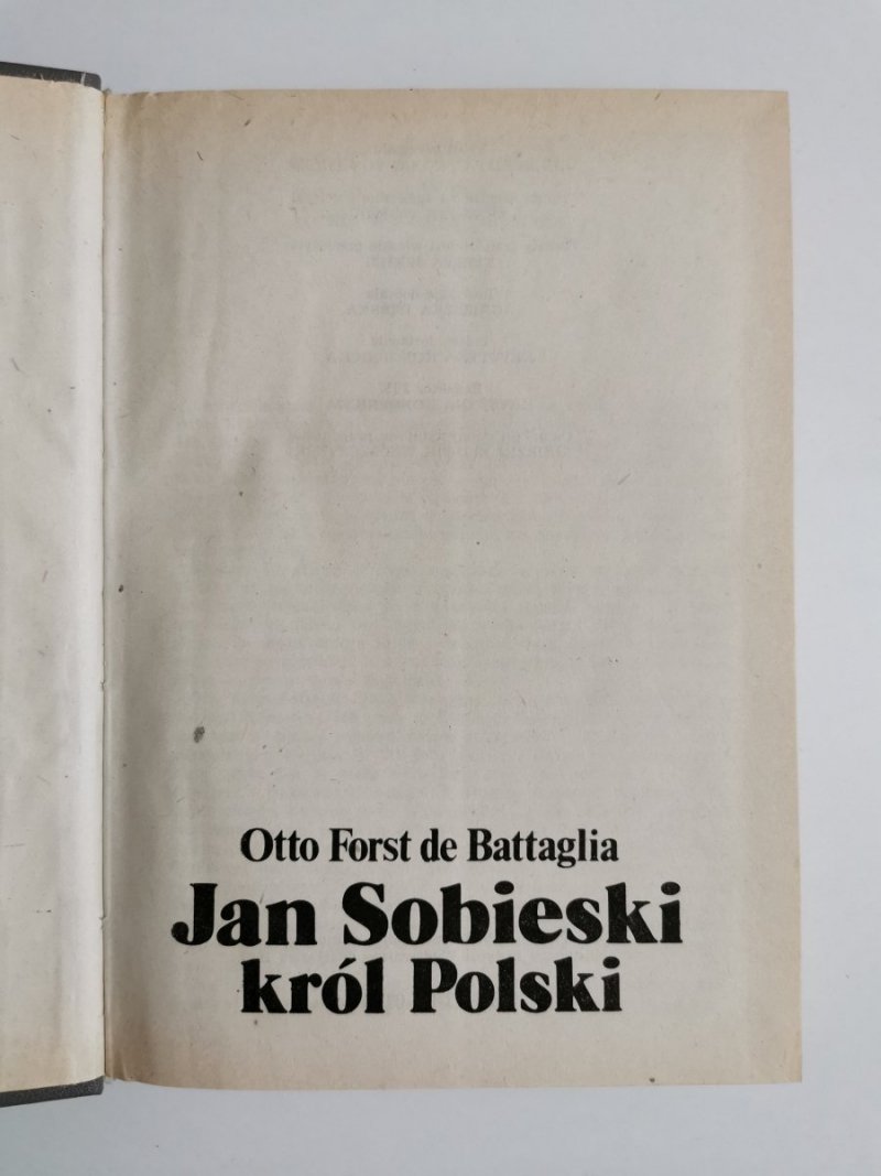JAN SOBIESKI KRÓL POLSKI - Otto Forst de Battaglia 1983