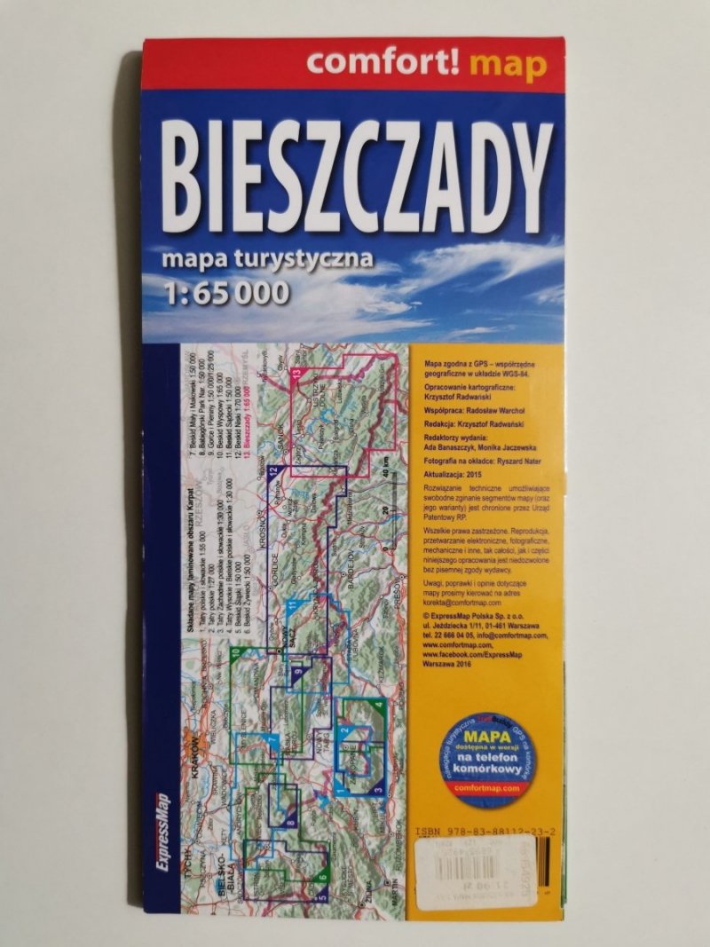 BIESZCZADY. MAPA TURYSTYCZNA 1: 65 000 