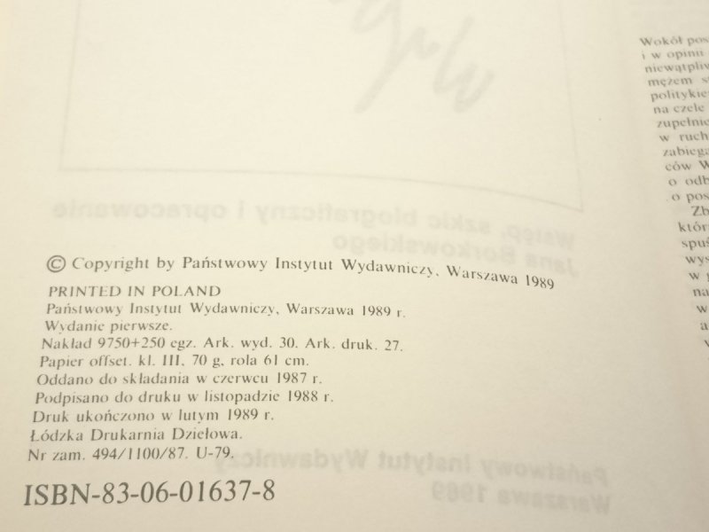 WYBÓR PISM - Wincenty Witos 1989