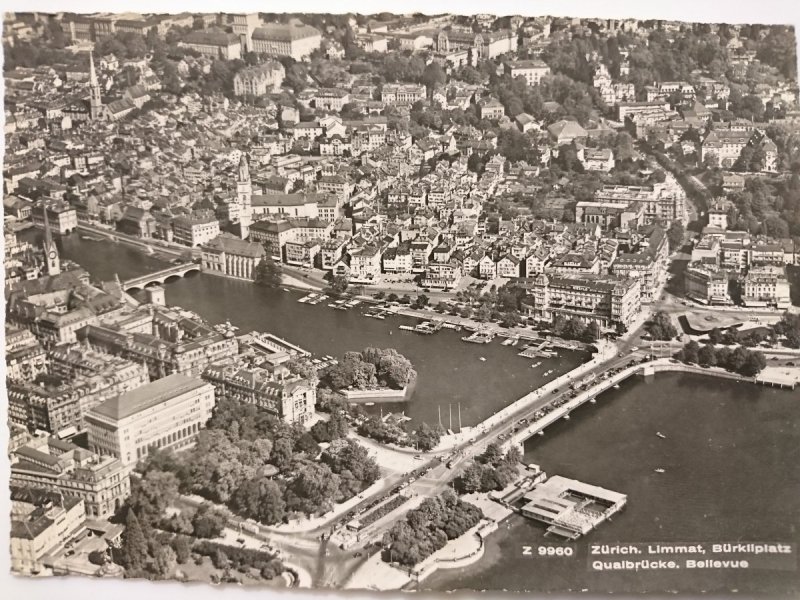 ZURICH. LIMMAT, BURKLIPLATZ. QUALBRUCKE, BELLEVUE