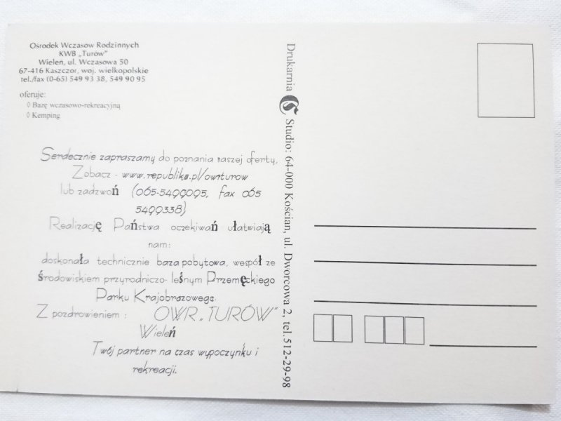 WIELEŃ. OŚRODEK WCZASÓW RODZINNYCH KWB TURÓW