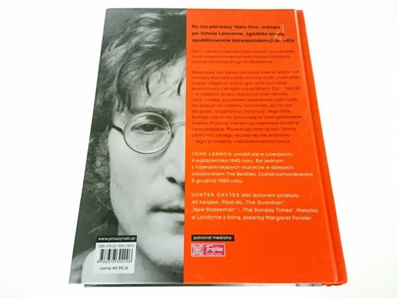 JOHN LENNON. LISTY - Hunter Davies 2012