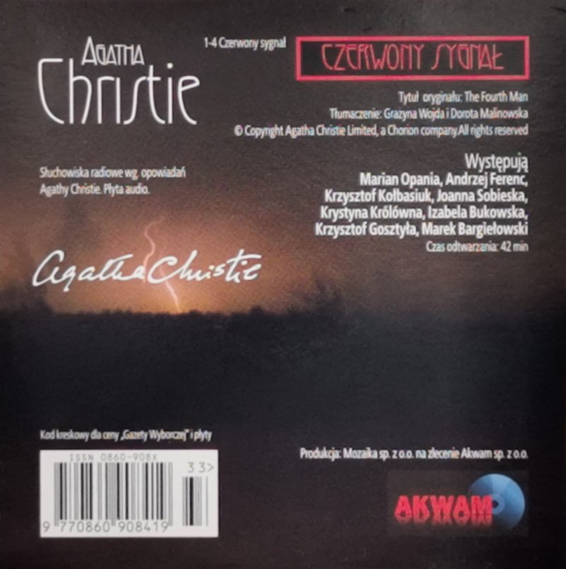 CD. AUDIOBOOK AGATHA CHRISTIE CZERWONY SYGNAŁ