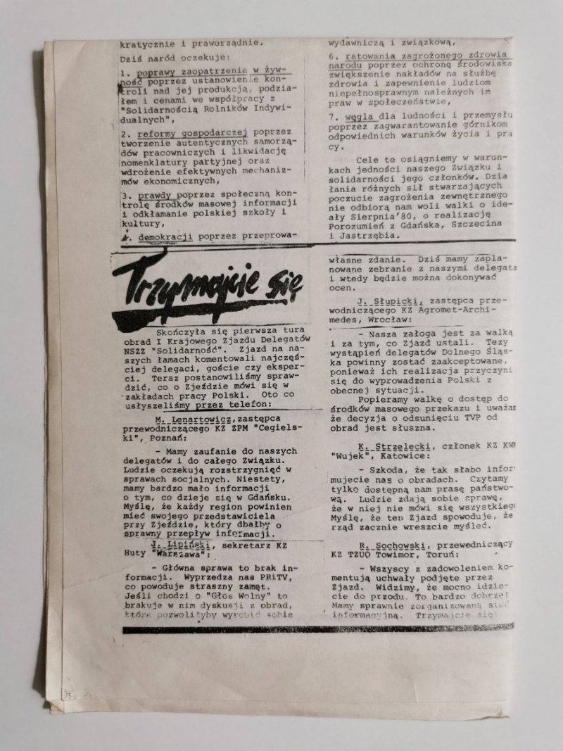GŁOS WOLNY 11 WRZEŚNIA 1981 NR 8 