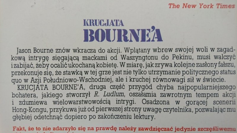 KRUCJATA BOURNE'A CZĘŚĆ 1 i 2 - Robert Ludlum 1991