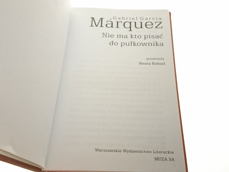 NIE MA KTO PISAĆ DO PUŁKOWNIKA - Marquez 2001