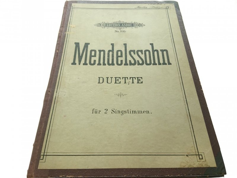 DUETTE FUR 2 SINGSTIMMEN - Mendelssohn
