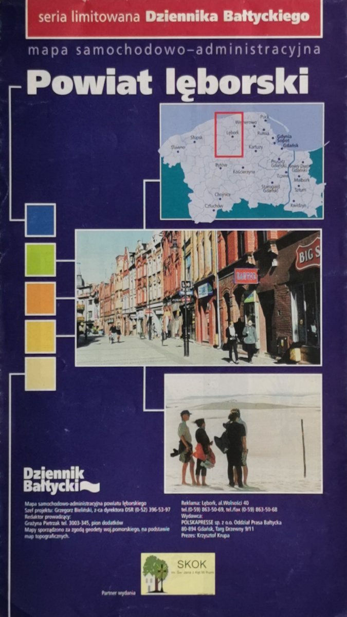 POWIAT LĘBORSKI MAPA SAMOCHODOWO-ADMINISTRACYJNA