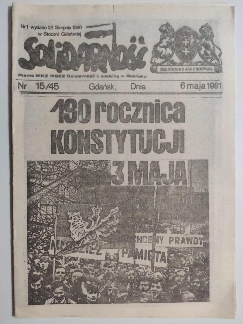 PISMO MKZ SOLIDARNOŚĆ NR 15/45 – 06.05.1981