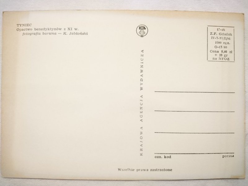 TYNIEC. OPACTWO BENEDYKTYNÓW Z XI w. FOT. K. JABŁOŃSKI