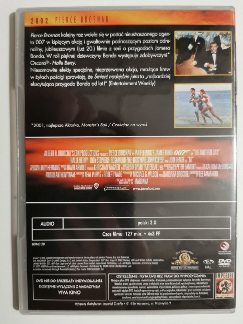 DVD. 007 JAMES BOND ŚMIERĆ NADEJDZIE JUTRO