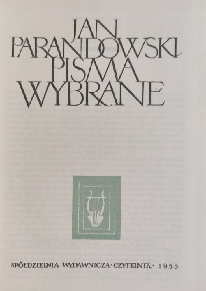 PISMA WYBRANE - Jan Parandowski
