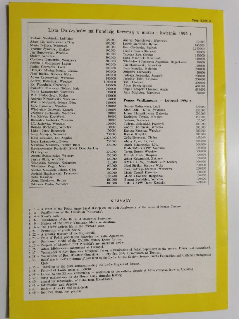 SEMPER FIDELIS MAJ-CZERWIEC 1994 3 (20) 1994