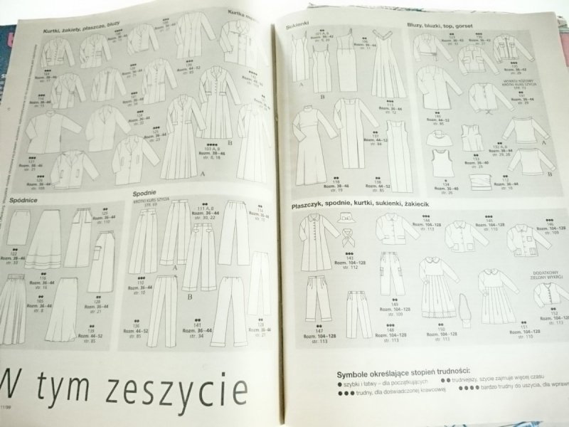 BURDA. KREACJE NA PÓŹNĄ JESIEŃ NR 11/99