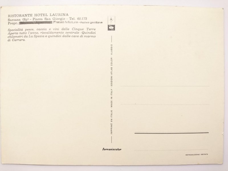 ALBERGO RISTORANTE LAURINA – SARZANA