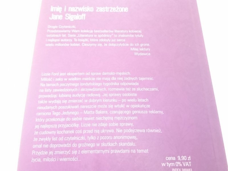 IMIĘ I NAZWISKO ZASTRZEŻONE - Jane Sigaloff 2005