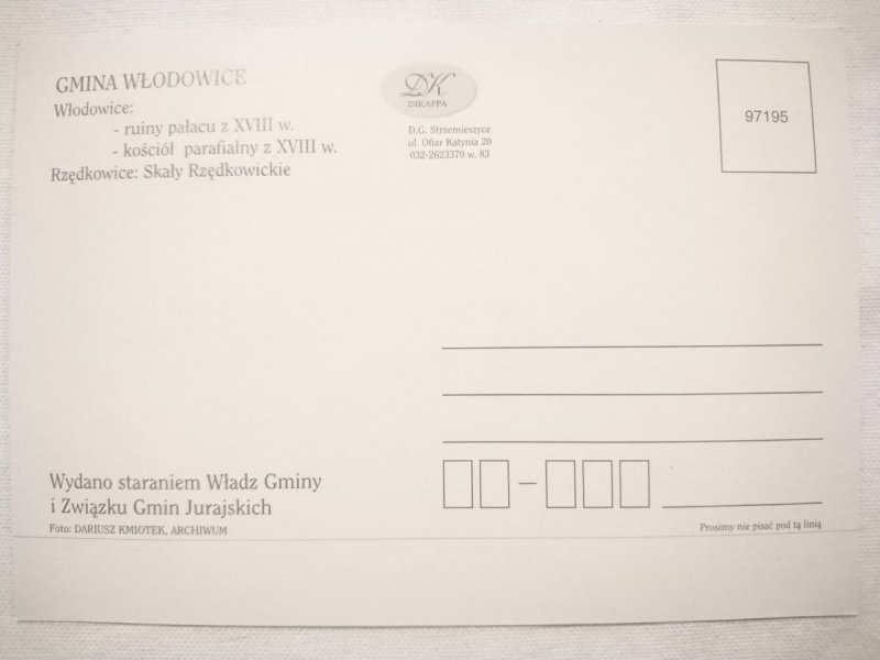 GMINA WŁODOWICE: RUINY PAŁACU, KOŚCIÓŁ PARAFIALNY. RZĘDKOWICE