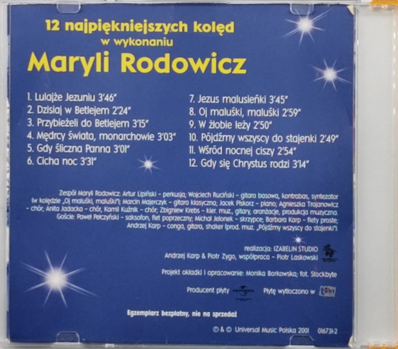 CD. 12 NAJPIĘKNIEJSZYCH KOLĘD W WYKONANIU MARYLI RODOWICZ