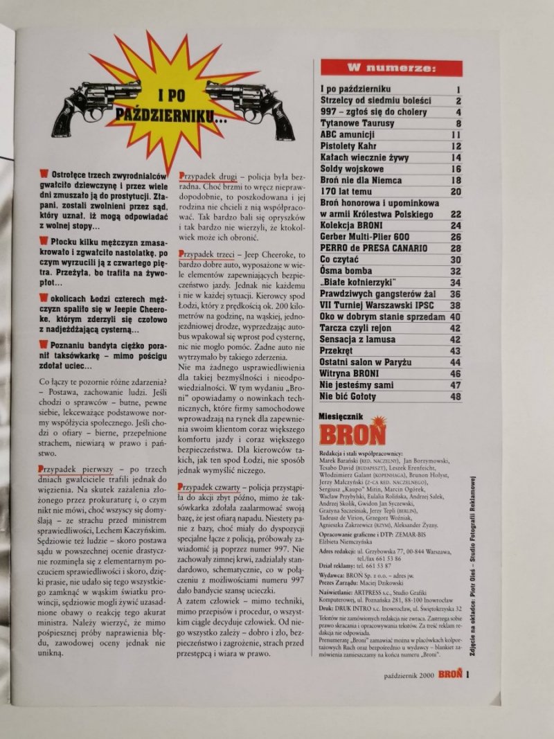 BROŃ NR 11 (22) LISTOPAD 2000