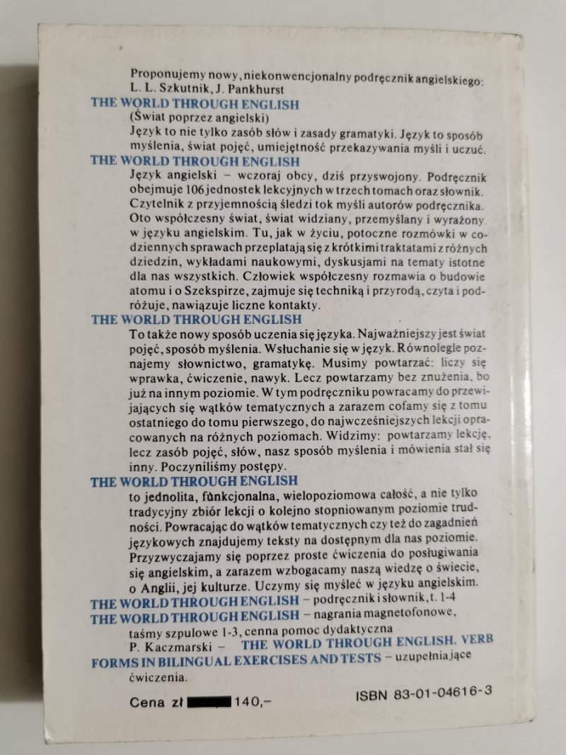 THE WORLD THROUGH ENGLISH 2 - Szkutnik, Pankhurst 1984