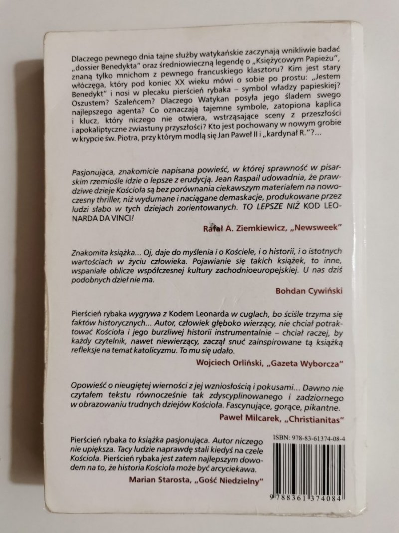 PIERŚCIEŃ RYBAKA - Jean Raspail 1995