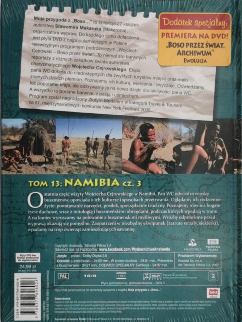 DVD. MOJA PRZYGODA Z „BOSO” TOM 13 NAMIBIA CZ.3. Wojciech Cejrowski