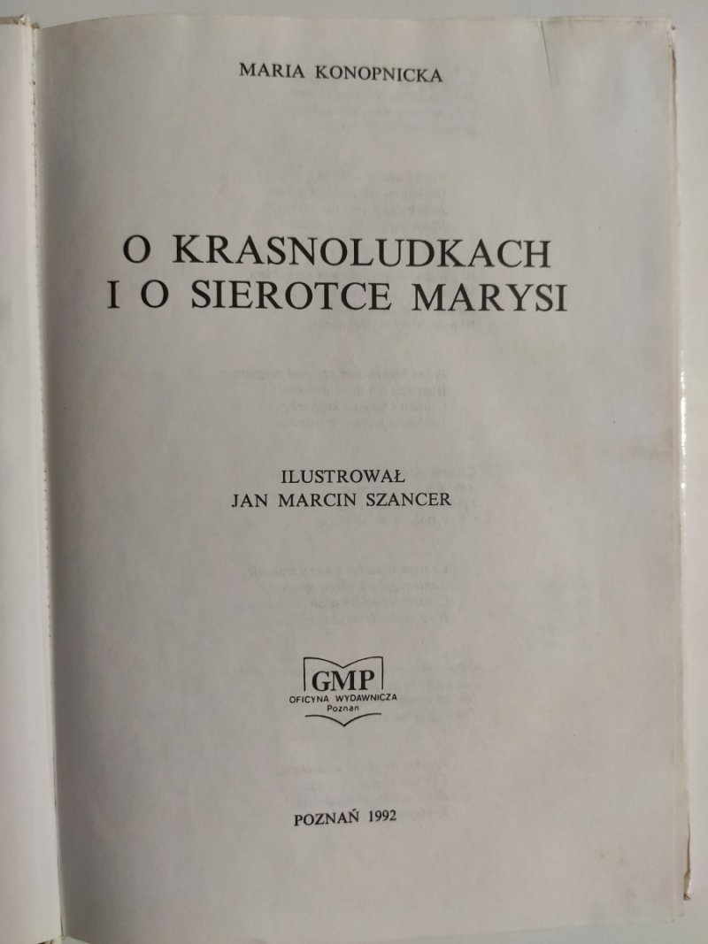 O KRASNOLUDKACH I SIEROTCE MARYSI - Maria Konopnicka