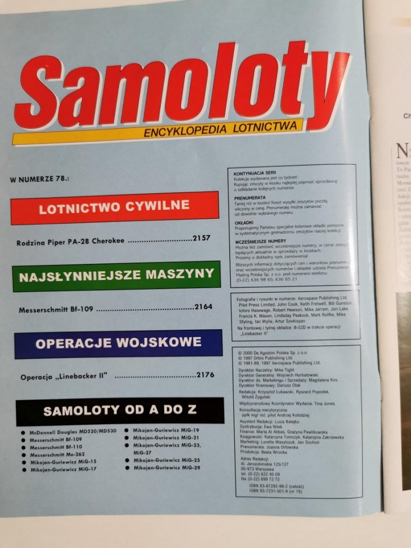 SAMOLOTY ENCYKLOPEDIA LOTNICTWA NR 78 