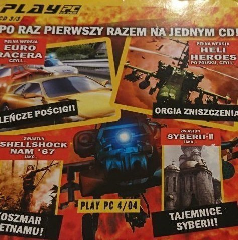 PLAY PC CD 3/3 EURO RACER; HELI HEROES; SHELLSHOCK