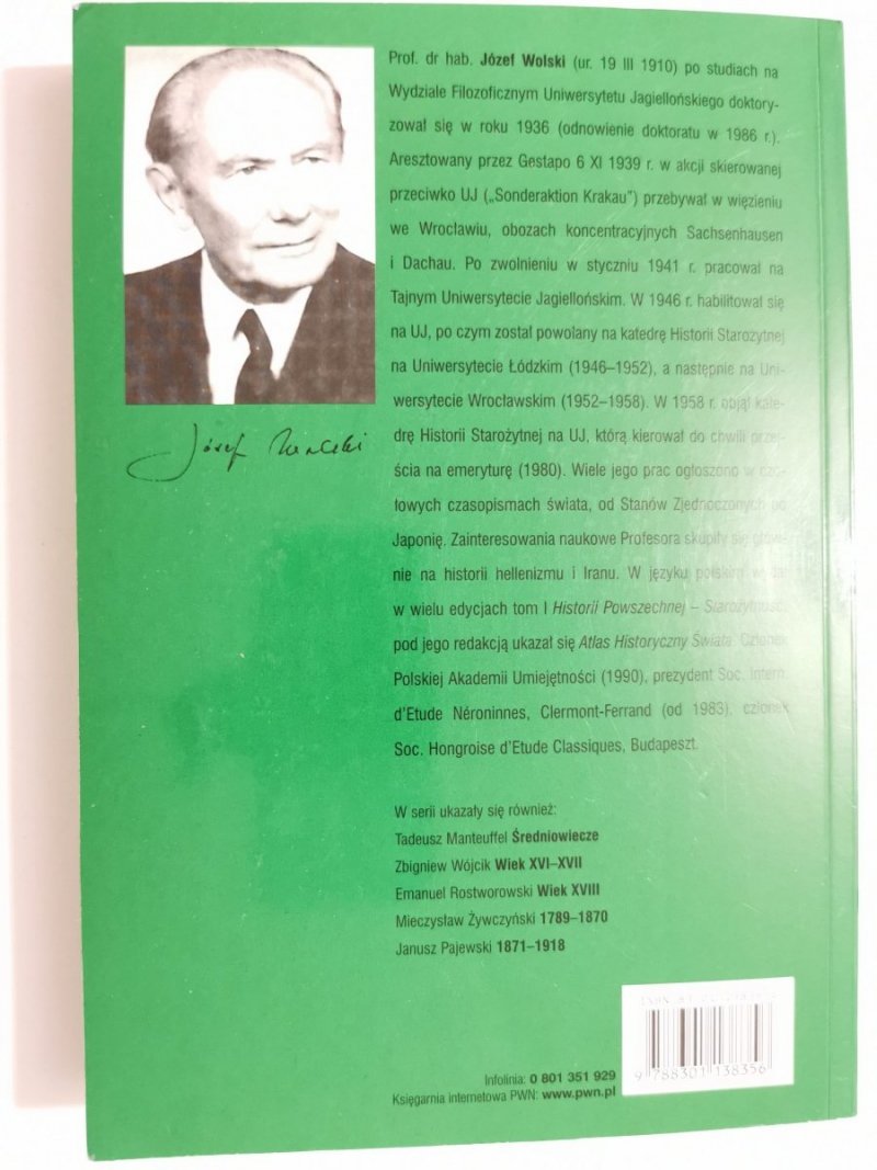 HISTORIA POWSZECHNA. STAROŻYTNOŚĆ - Józef Wolski 2002