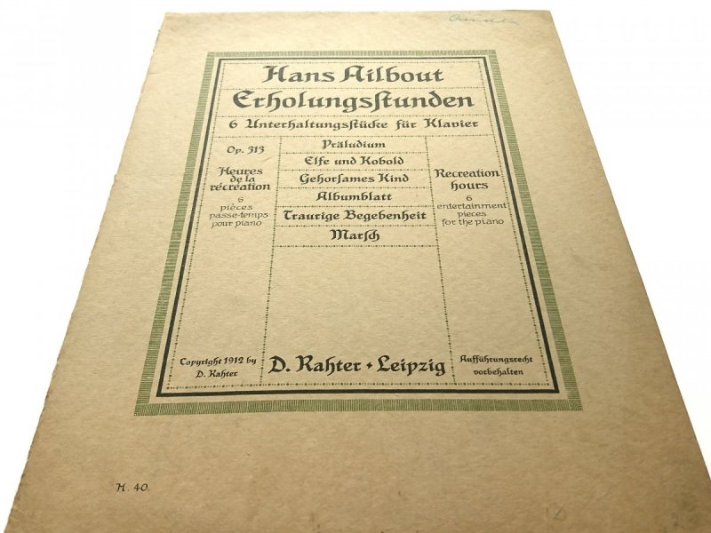 ERHOLUNGSAUNDEN - Hans Ailbout (1912)