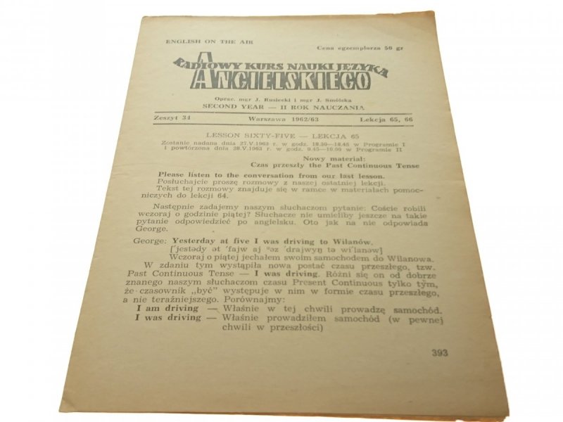 RADIOWY KURS NAUKI JĘZYKA ANGIELSKIEGO 34 II ROK