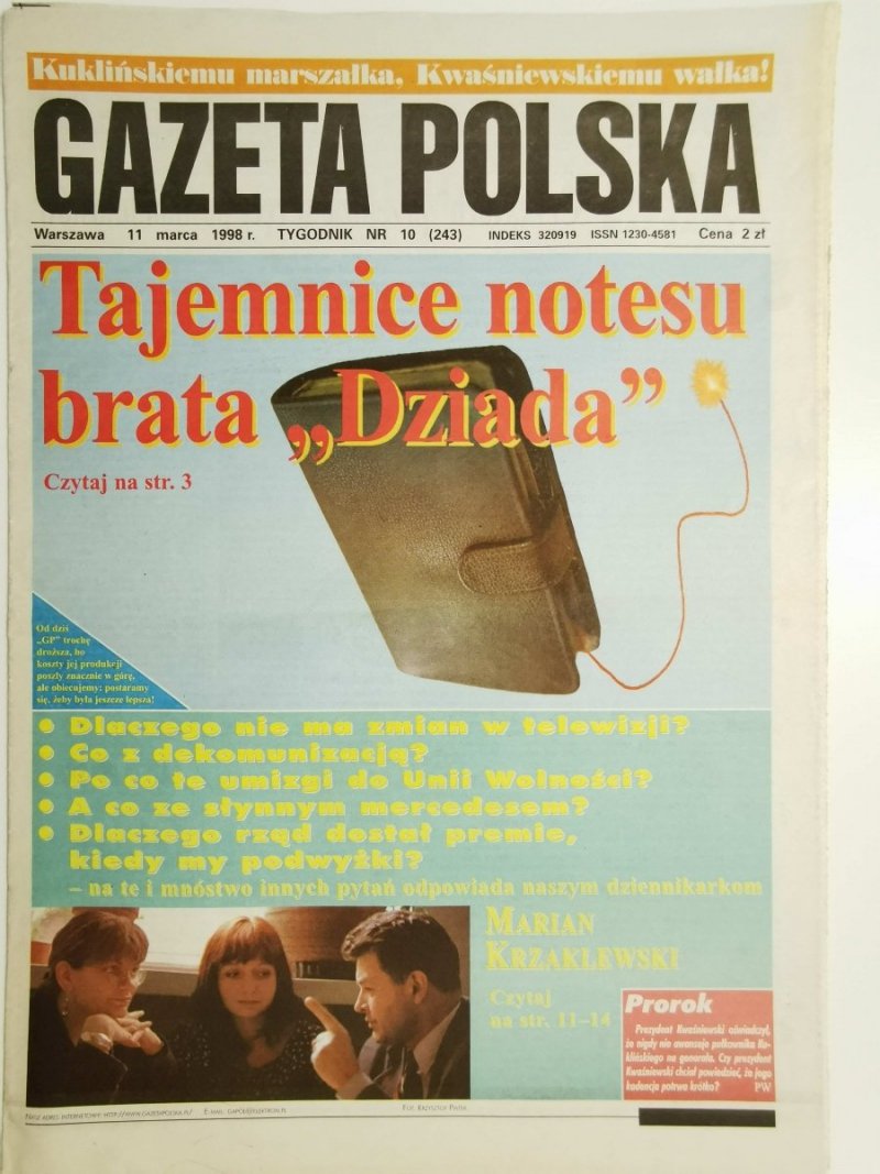 GAZETA POLSKA TYGODNIK NR 10 (243) 11 MARCA 1998 r.