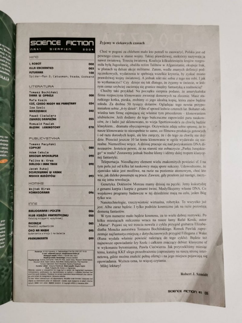 SCIENCE FICTION NR 41 SIERPIEŃ 2004
