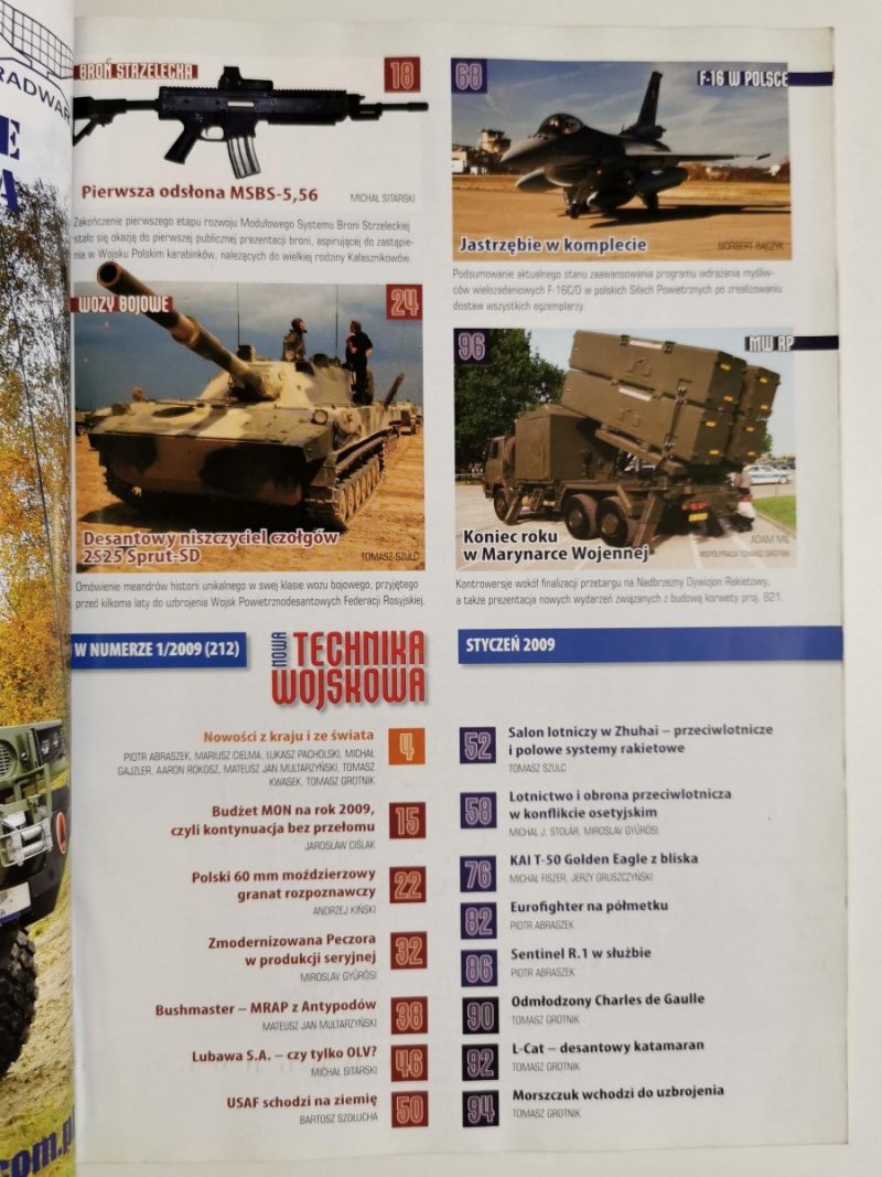 NOWA TECHNIKA WOJSKOWA NR 1/2009