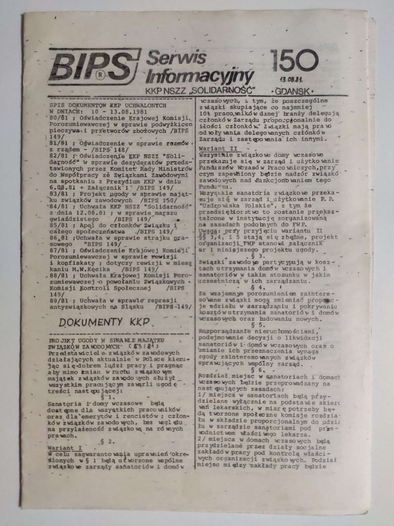 BIPS NR 150 – 13.08.1981