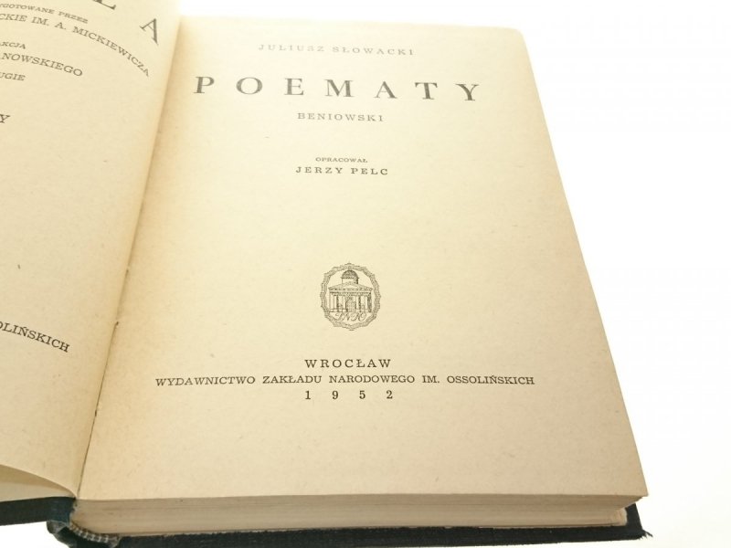 POEMATY. BENIOWSKI - Juliusz Słowacki 1952