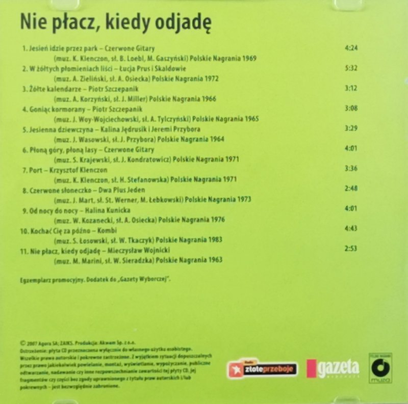 CD. ZŁOTE PRZEBOJE NA LATO NAJPOPULARNIEJSZE POLSKIE PIOSENKI LAT 60., 70. I 80.