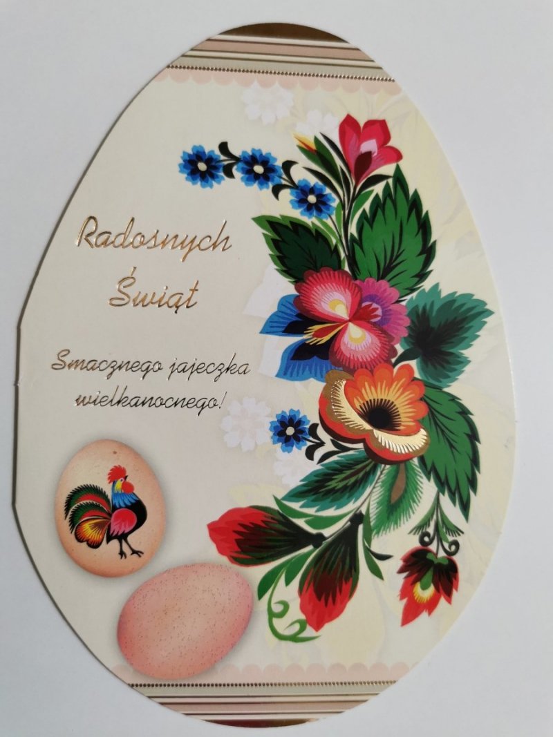RADOSNYCH ŚWIĄT SMACZNEGO JAJECZKA WIELKANOCNEGO. KARTKA