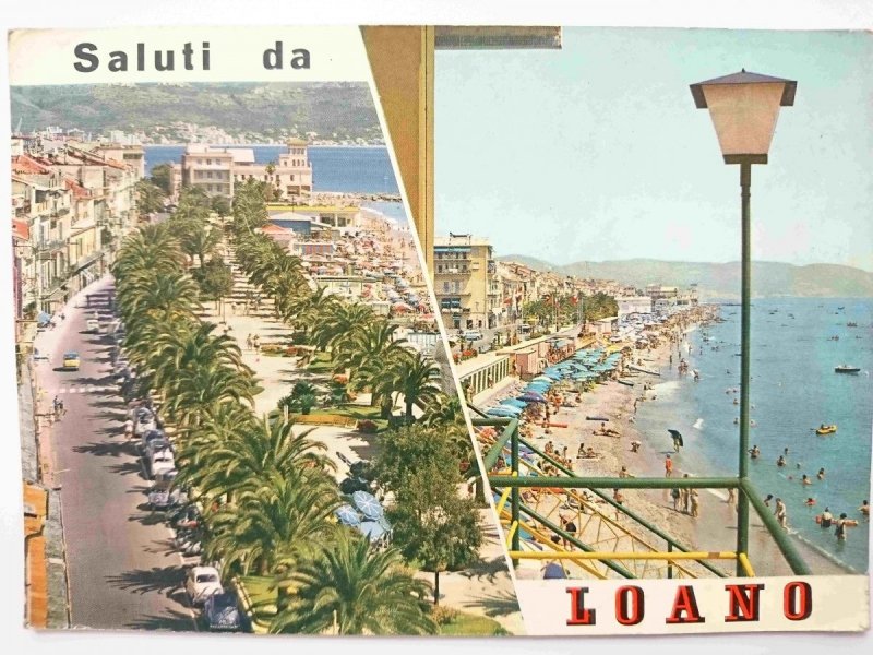 SALUTI DA LOANO. LUNGOMARE E PANORAMA VERSO LEVANTE