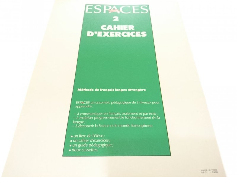 ESPACES 2 CAHIER D'EXERCICES - Guy Capelle 1990