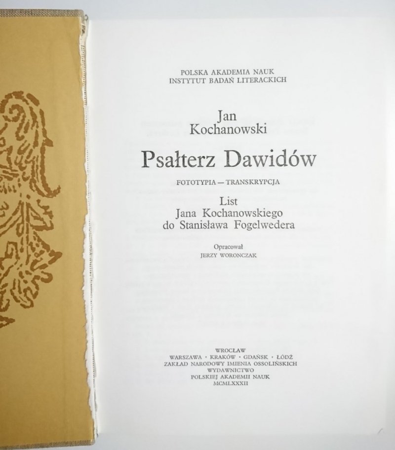 DZIEŁA WSZYSTKIE. PSAŁTERZ DAWIDÓW CZĘŚĆ 1