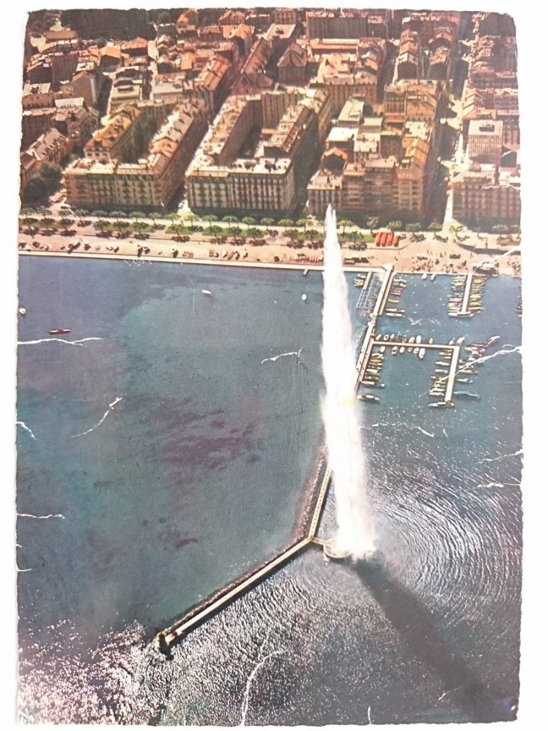 GENEVE. LE JET D'EAU (130 m) ET LE QUAI GUSTAVE ADOR
